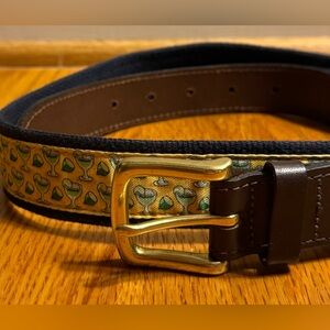 Vineyard Vines Margarita Lime Yellow Belt Size 36 Leather